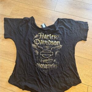 Harley-Davidson Black and Orange Logo Tee